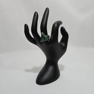 Bulls Eye Malachite 925 Sterling Silver Ring #967